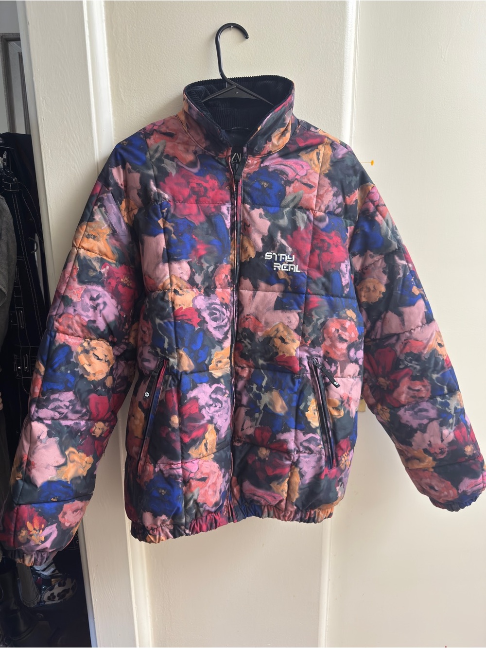 Zara Multicolor Floral-Print Puffer Jacket